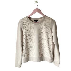 J. Crew Cream Lace Sweatshirt